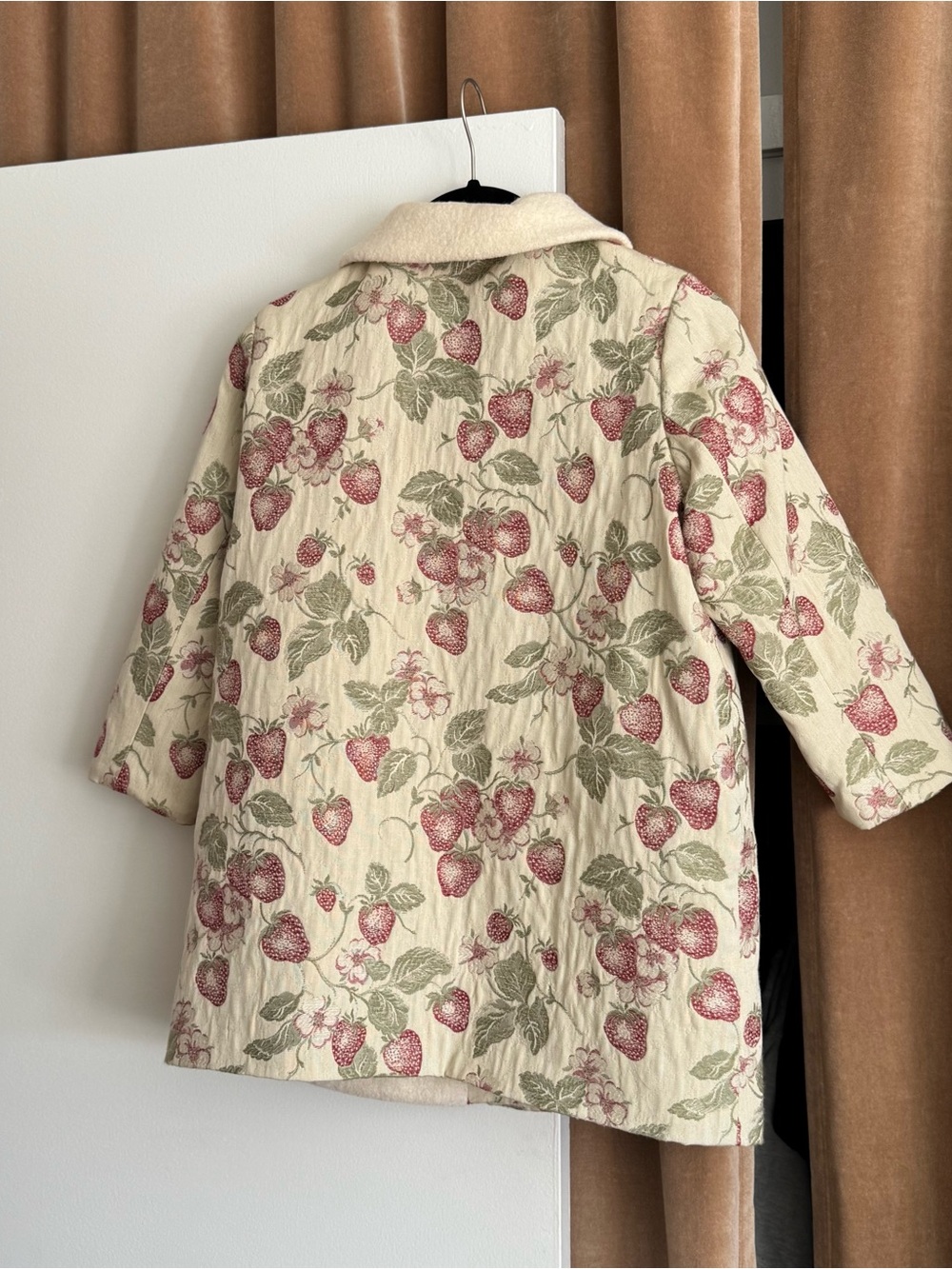 La Petite Anais Strawberry Jacquard Coat - Picture 2 of 9